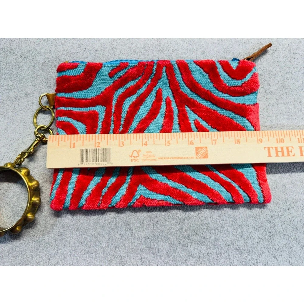 Zebra Print Medium Purse Clutch Pouch‎ Pink Turquoise Bracelet Statement Trendy